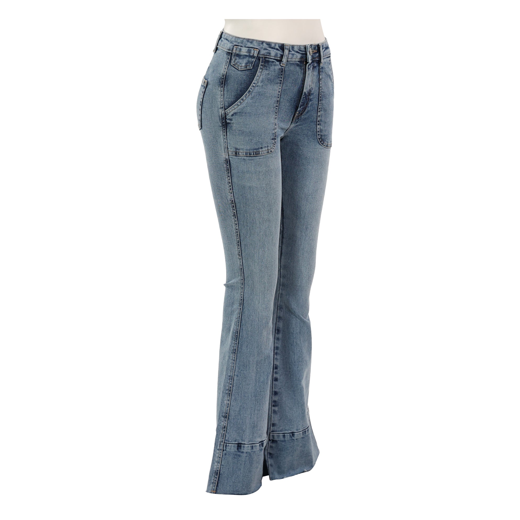 Raven Front Pocket Flared Jeans