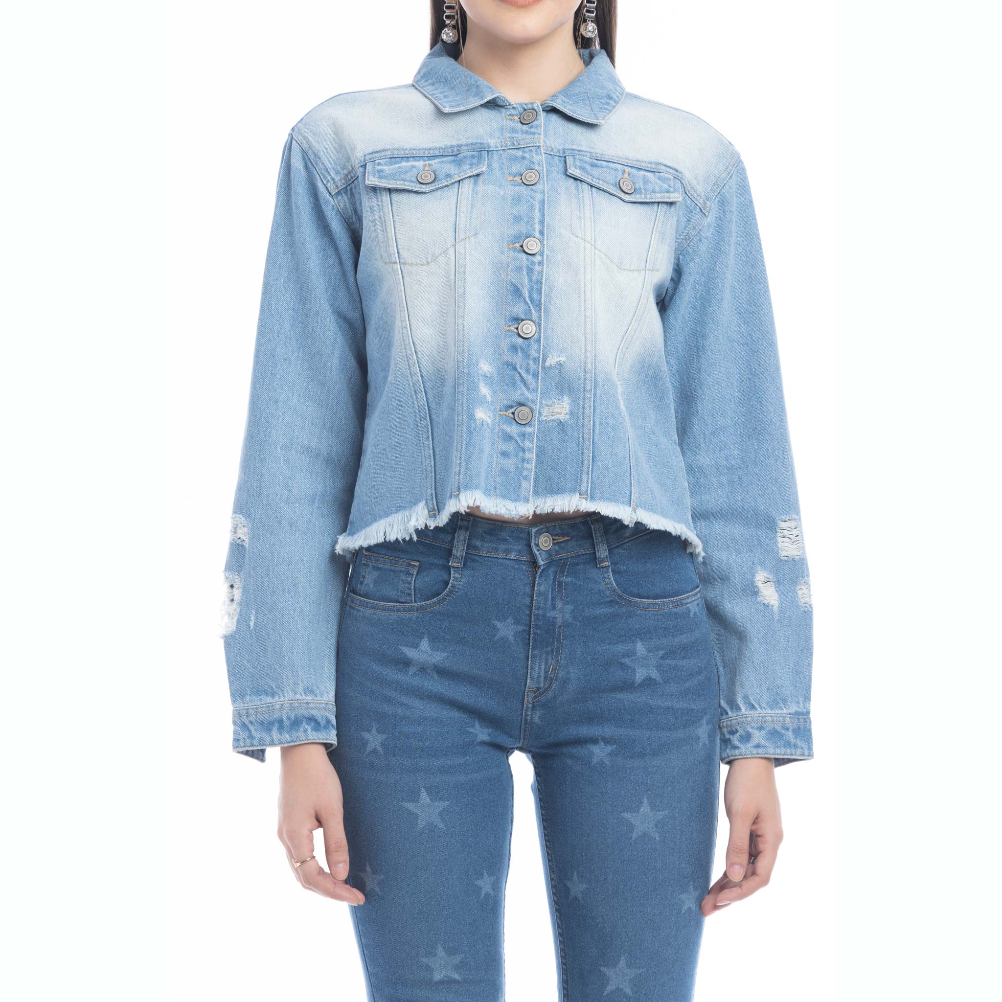 Francesca Frayed Hem Denim Jacket