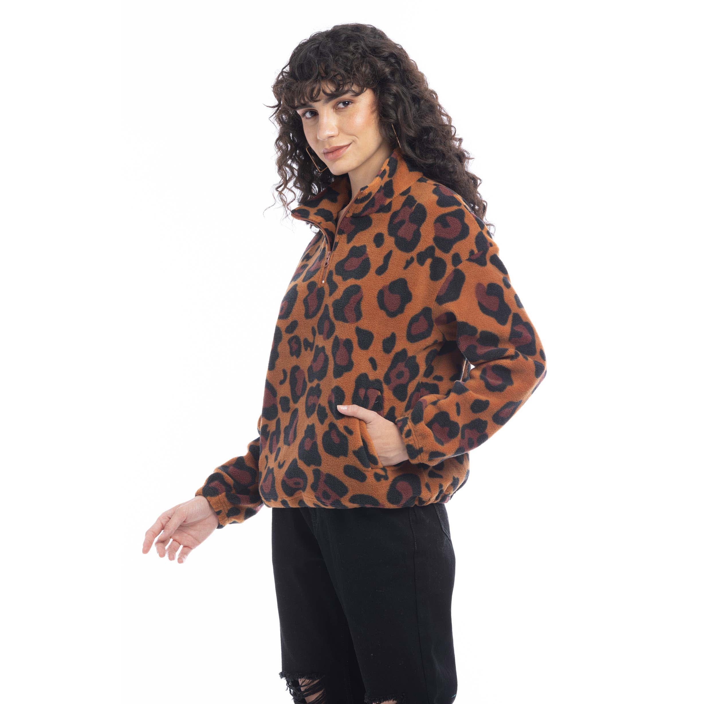 Maren High Collar Jacket in Animal Print