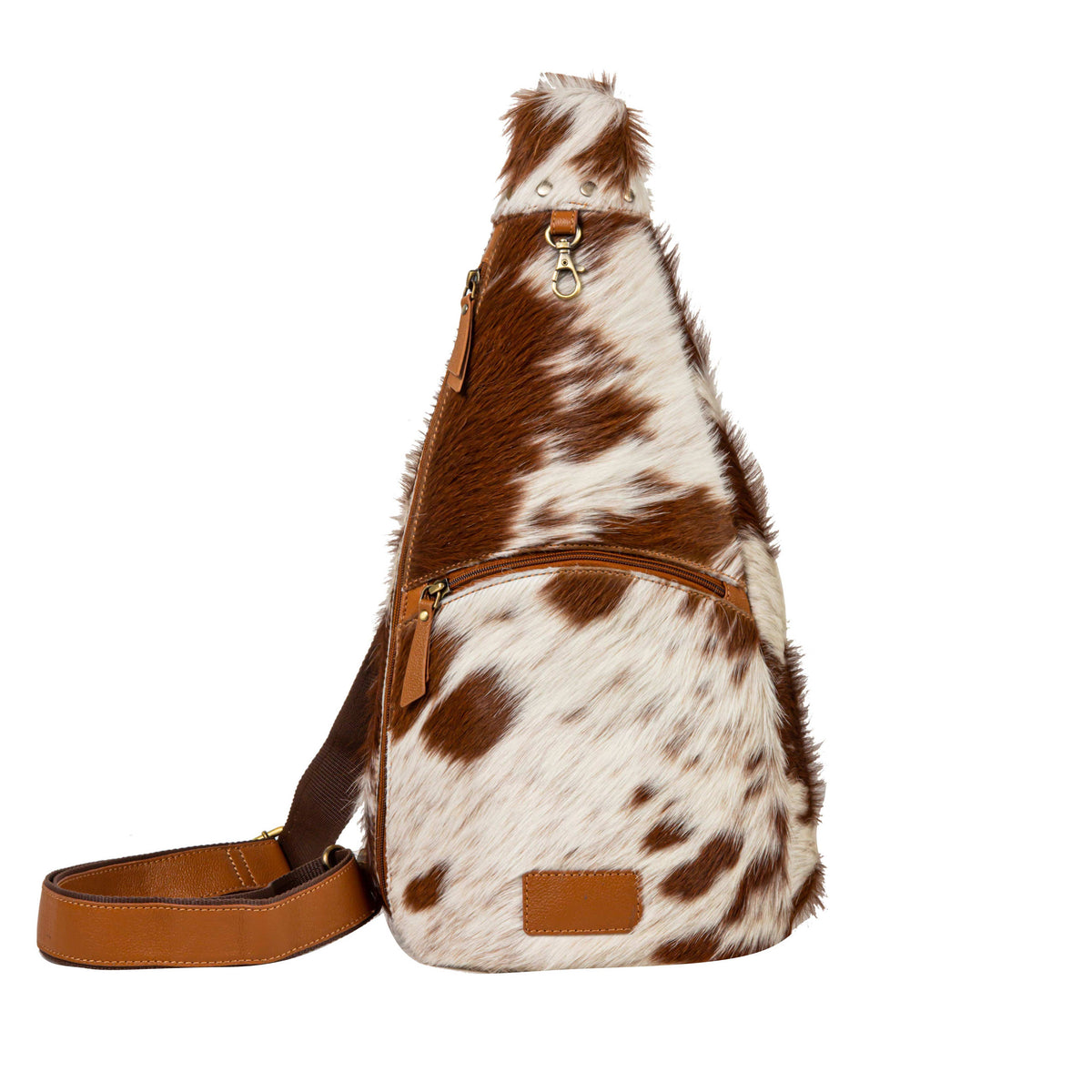 Cullom Trail Hair-On Hide Bucket Sling Bag In Brown