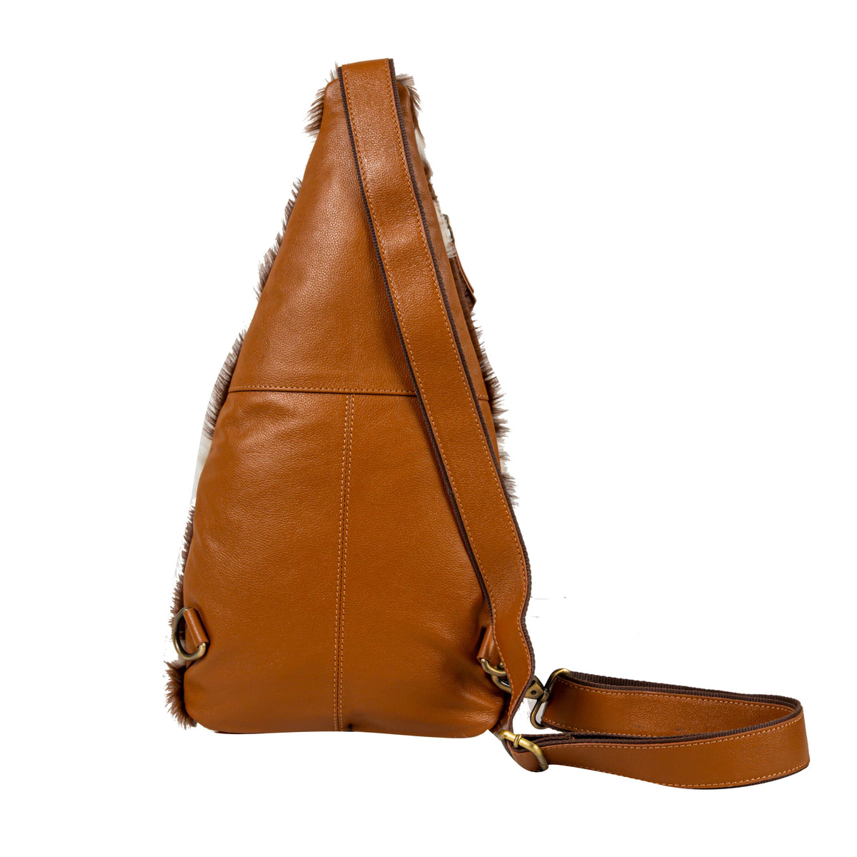 Cullom Trail Hair-On Hide Bucket Sling Bag In Brown
