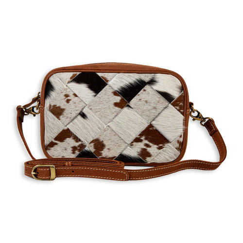 Pecos Rising Weave Pattern Hairon & Leather Bag