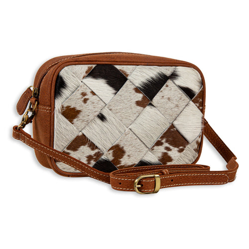Pecos Rising Weave Pattern Hairon & Leather Bag