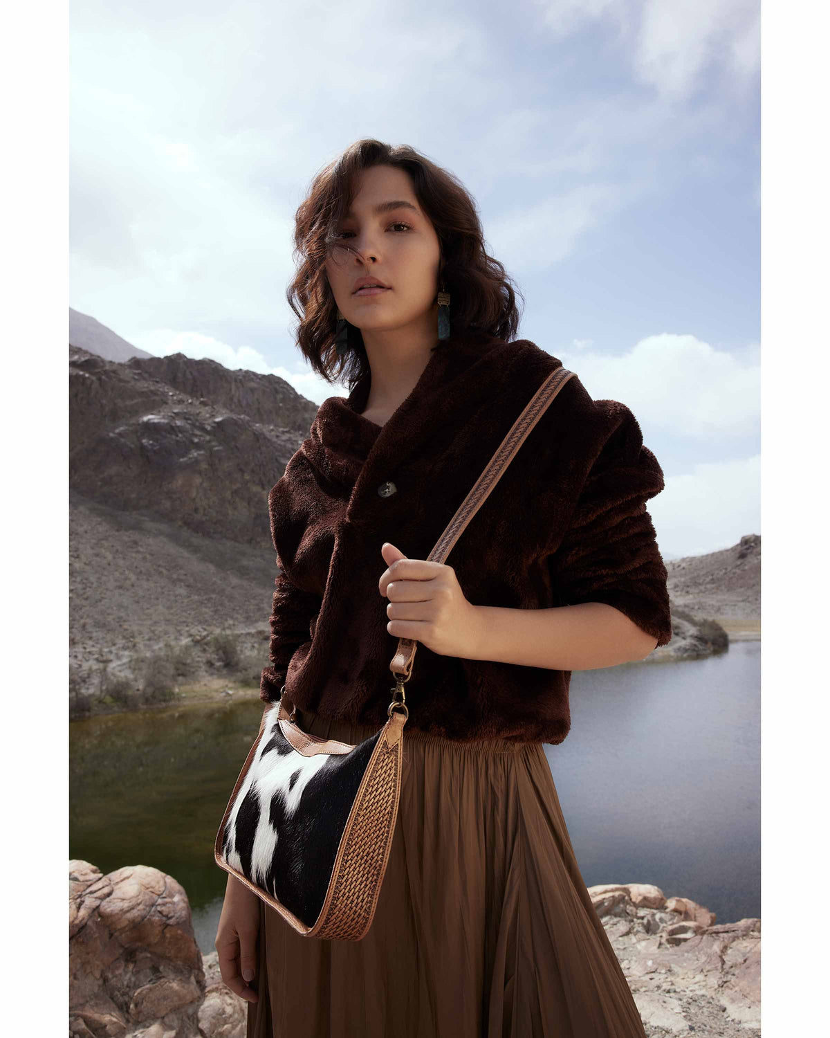 Westward Hair-on Hide Hand-Tooled Bag
