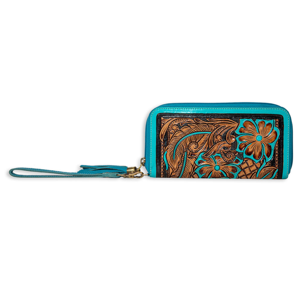 Creek Blossom Hand-Tooled Wallet