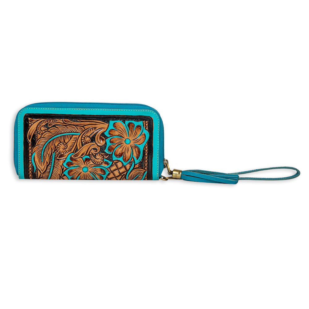 Creek Blossom Hand-Tooled Wallet
