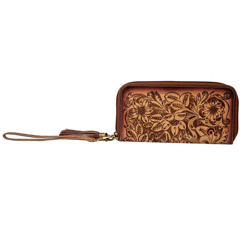 Magnolia Grove Hand-Tooled Wallet