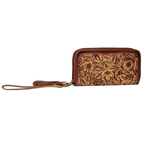Magnolia Grove Hand-Tooled Wallet