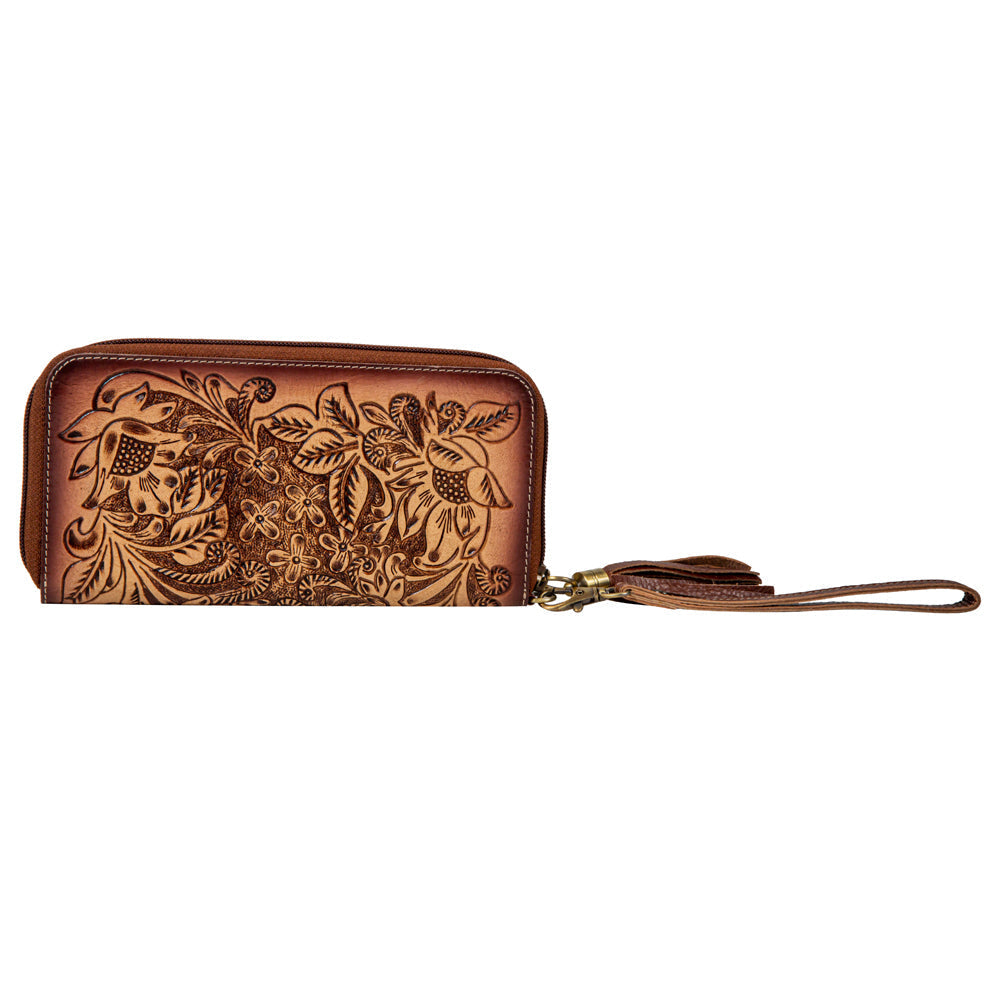 Magnolia Grove Hand-Tooled Wallet