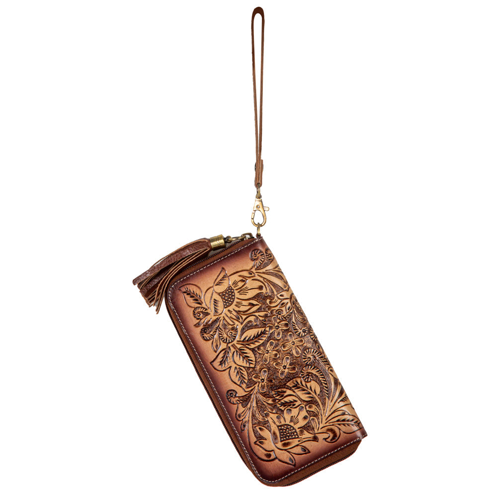 Magnolia Grove Hand-Tooled Wallet