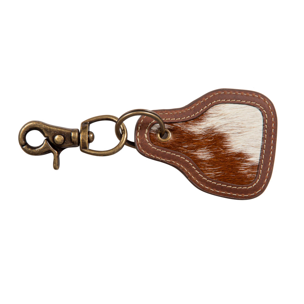 Pony Brook Key Fob In Brown & White