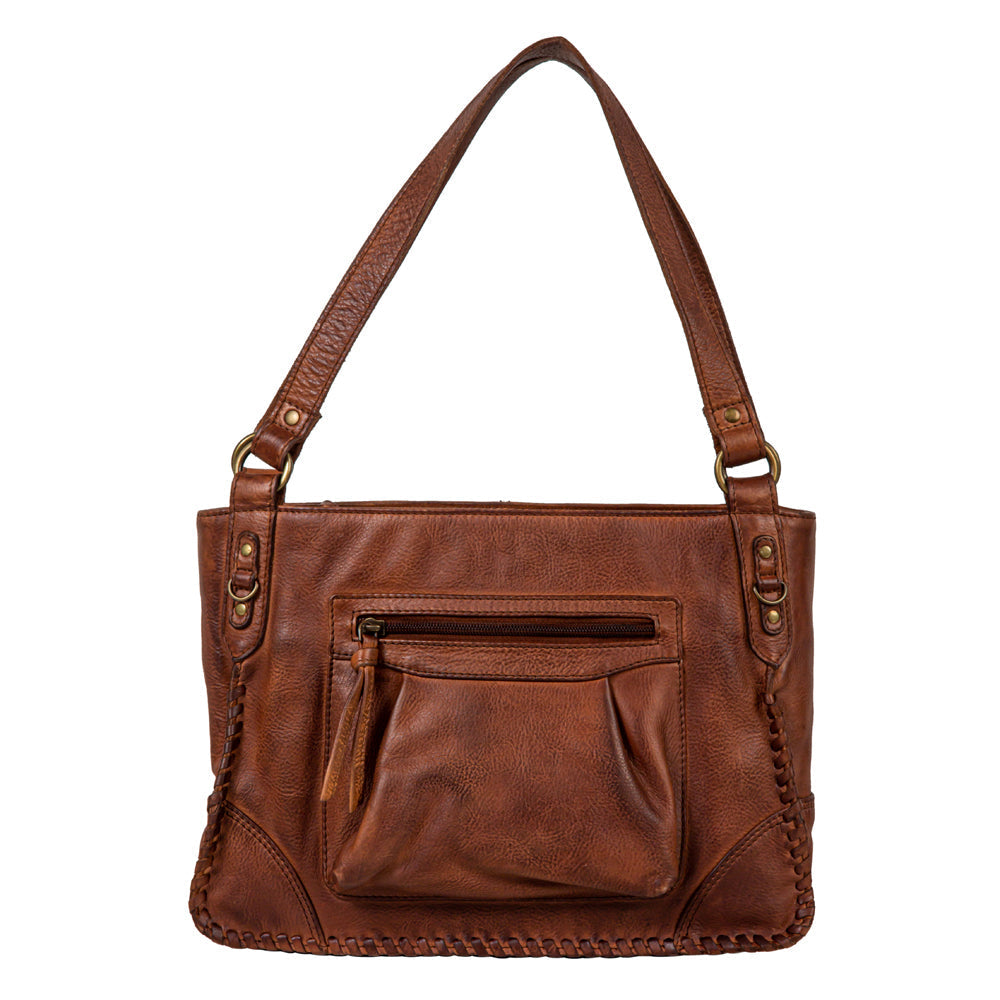 Santa Clara Canyon Stitched Leather & Hairon Bag