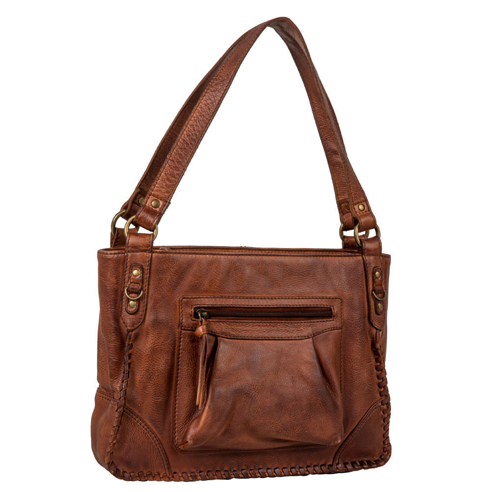 Santa Clara Canyon Stitched Leather & Hairon Bag