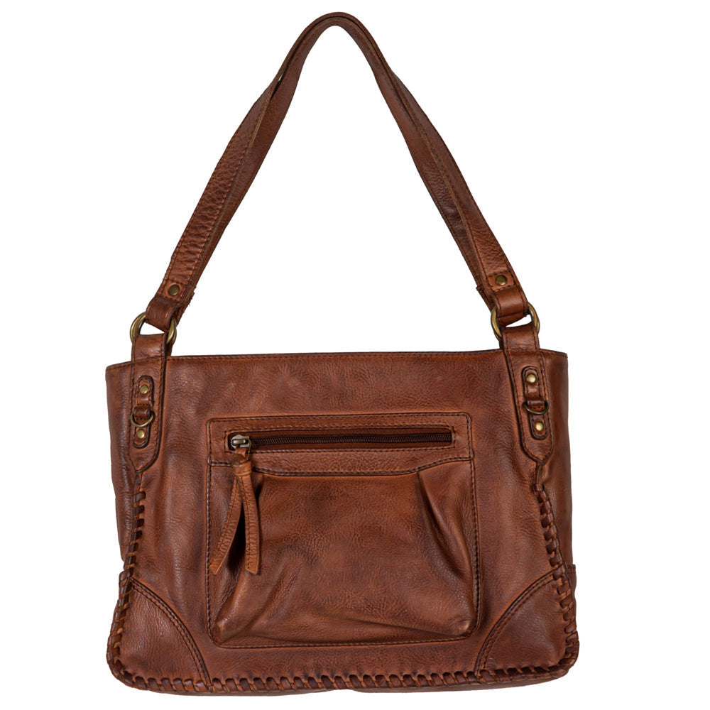 Santa Clara Canyon Stitched Leather & Hairon Bag