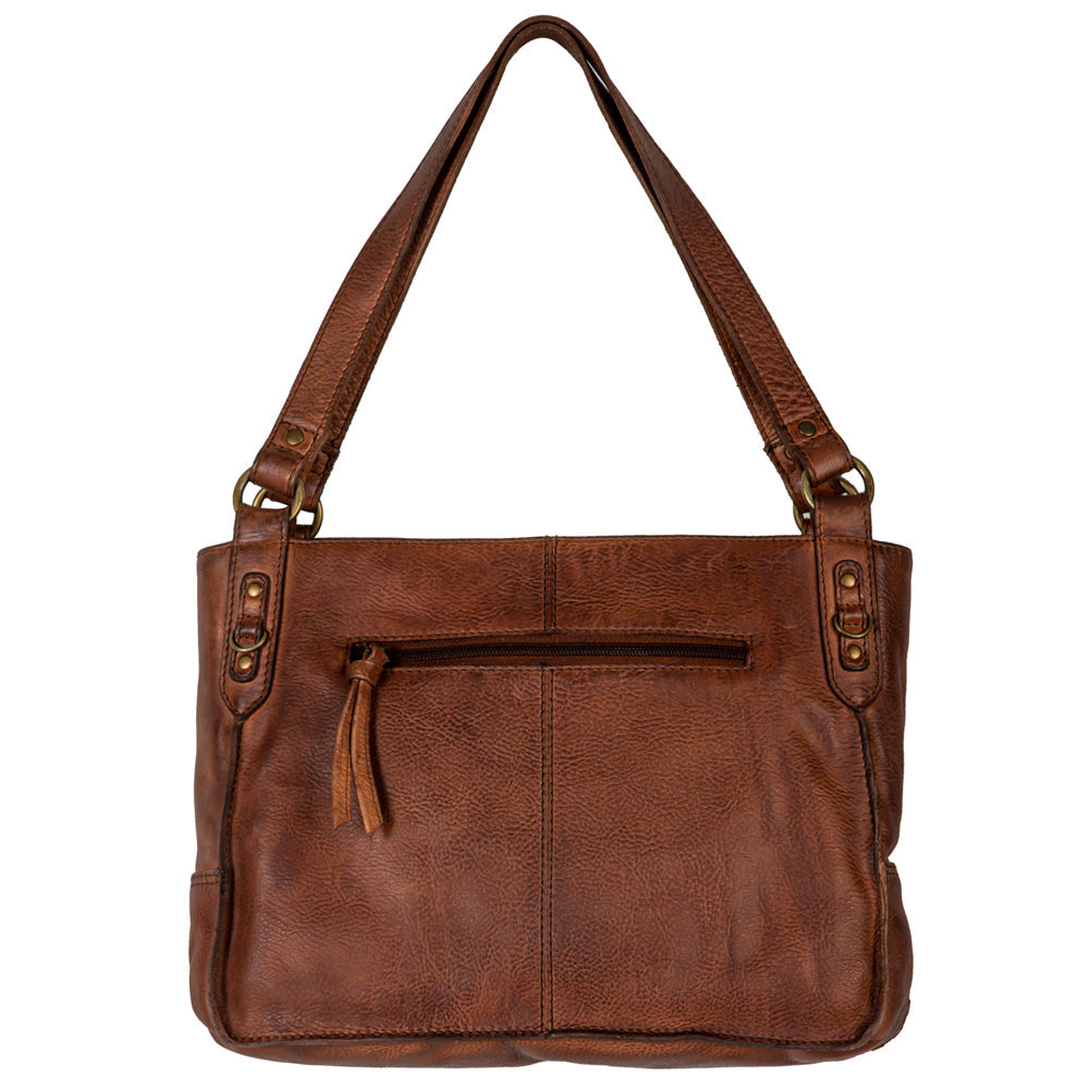 Santa Clara Canyon Stitched Leather & Hairon Bag