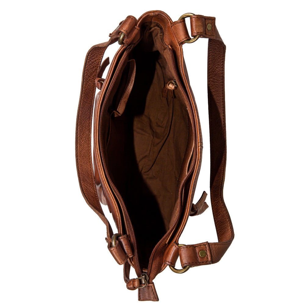 Santa Clara Canyon Stitched Leather & Hairon Bag