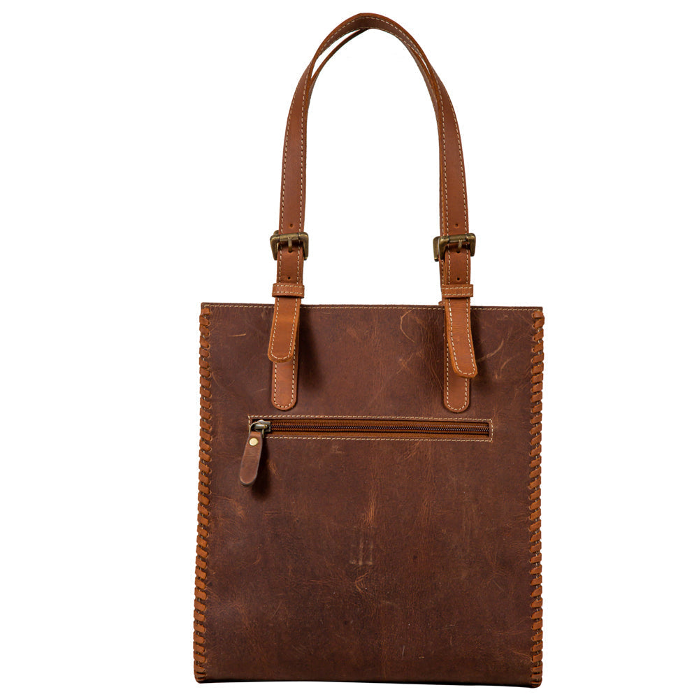 Santa Clara Canyon Stitched Leather Hairon Bag