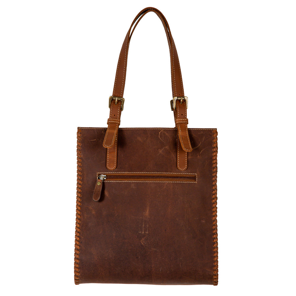 Santa Clara Canyon Stitched Leather Hairon Bag