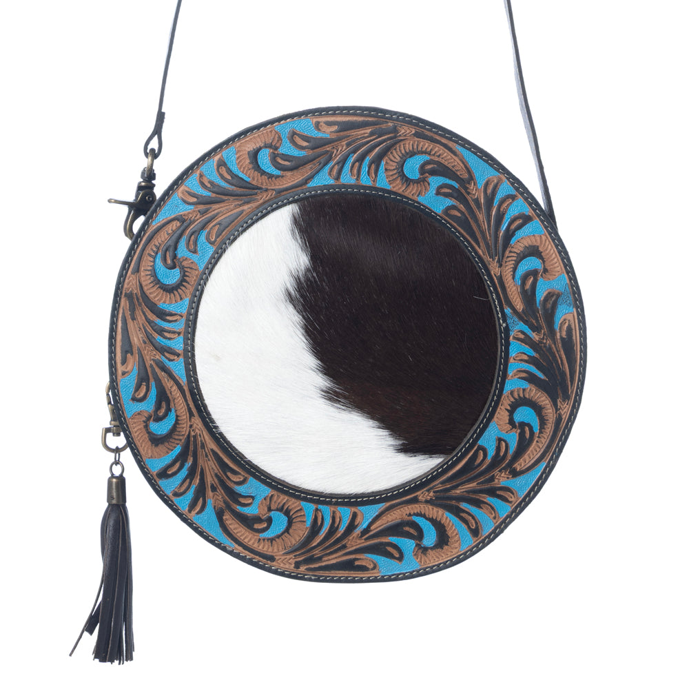 Night Gaze Hand-Tooled Round Bag
