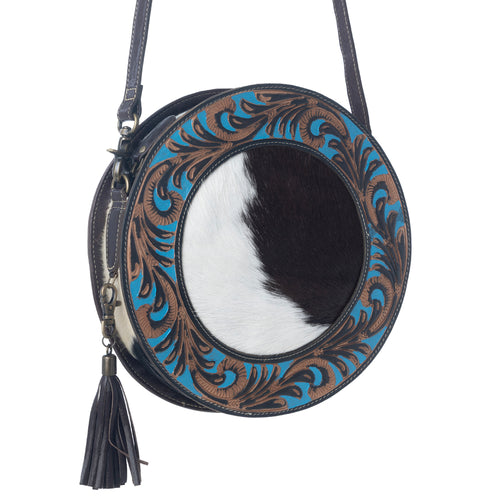 Night Gaze Hand-Tooled Round Bag