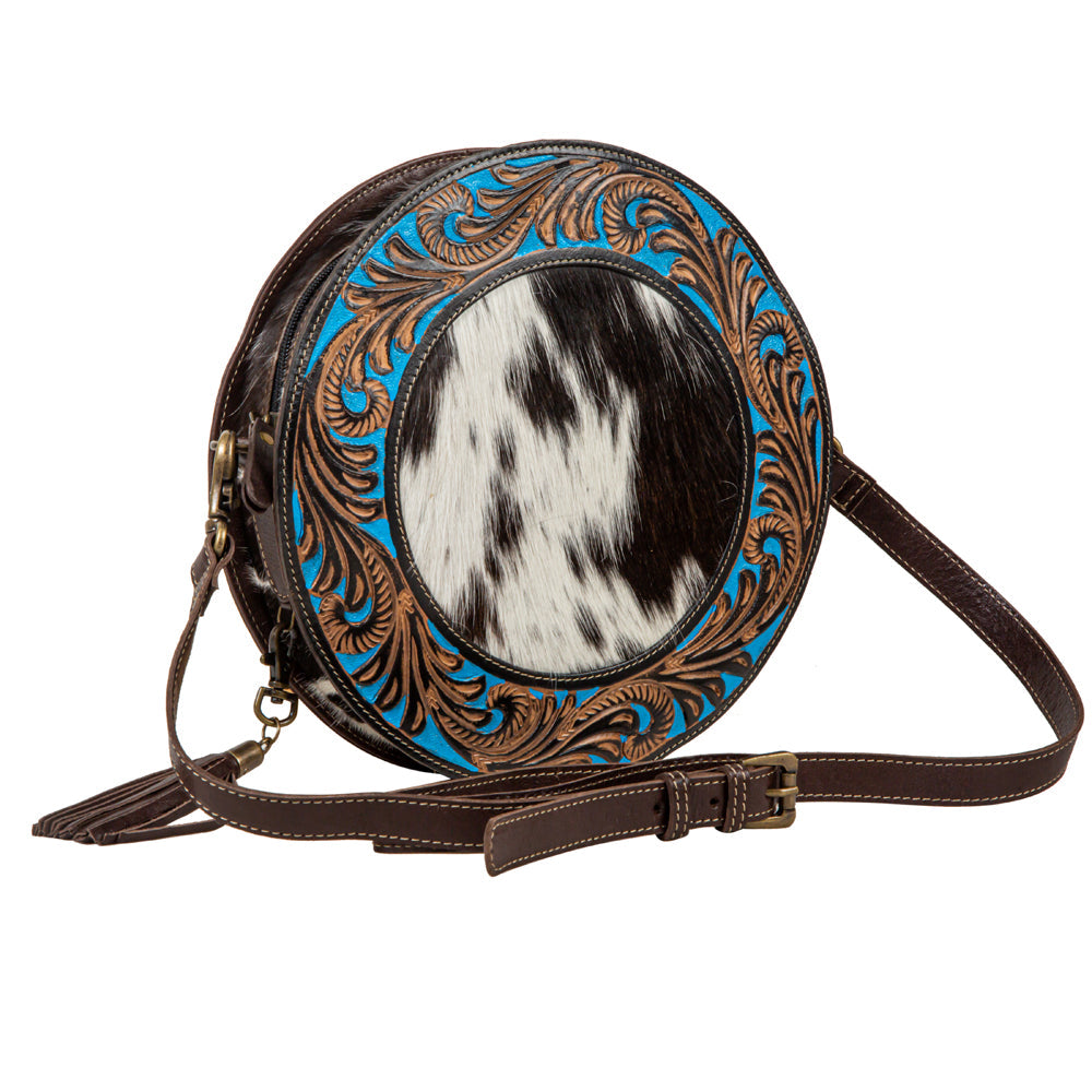 Night Gaze Hand-Tooled Round Bag