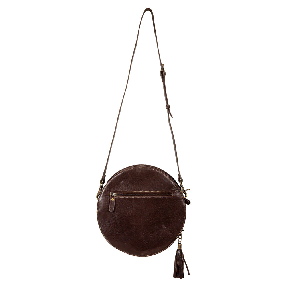 Night Gaze Hand-Tooled Round Bag