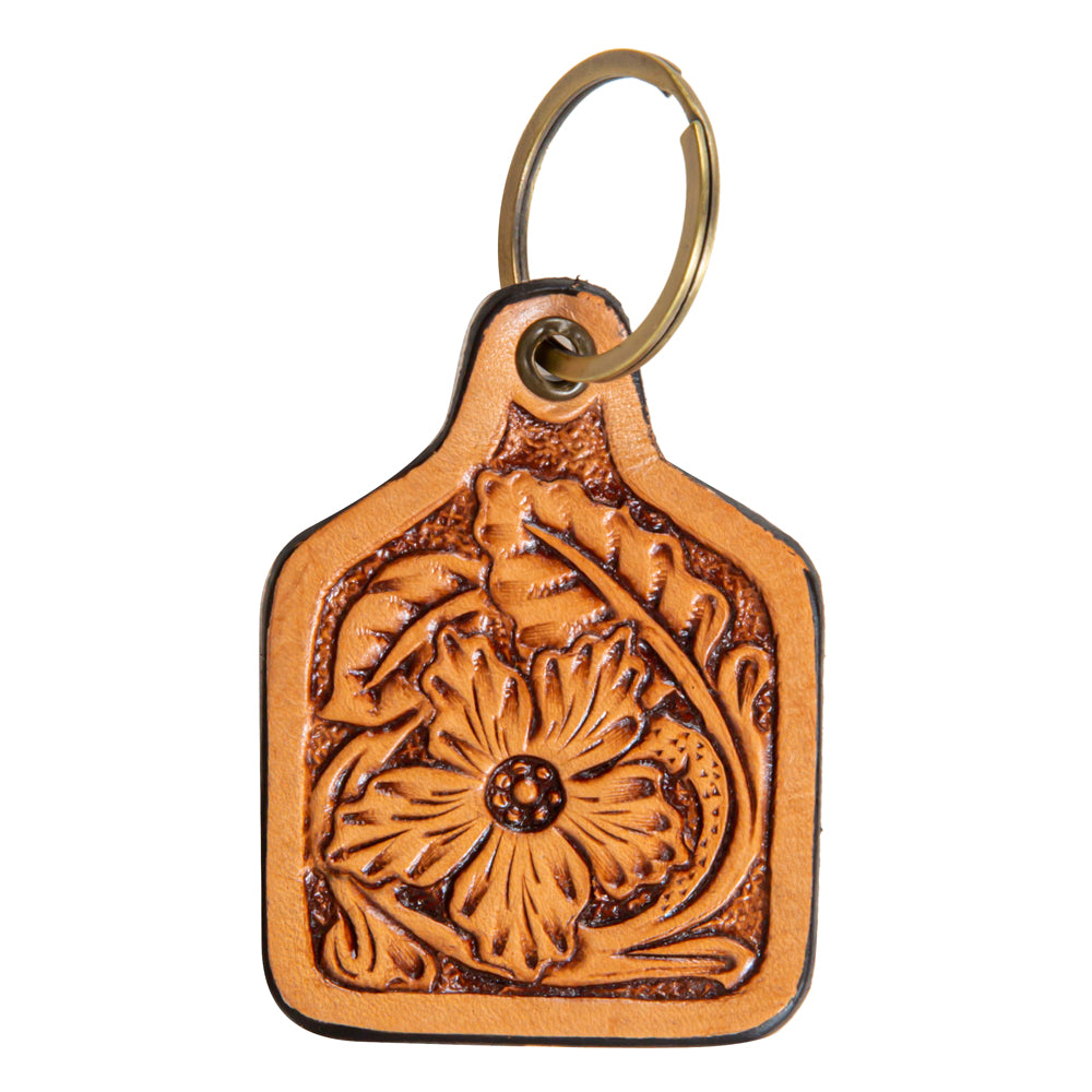 Classic Western Hand-Tooled Key Fob