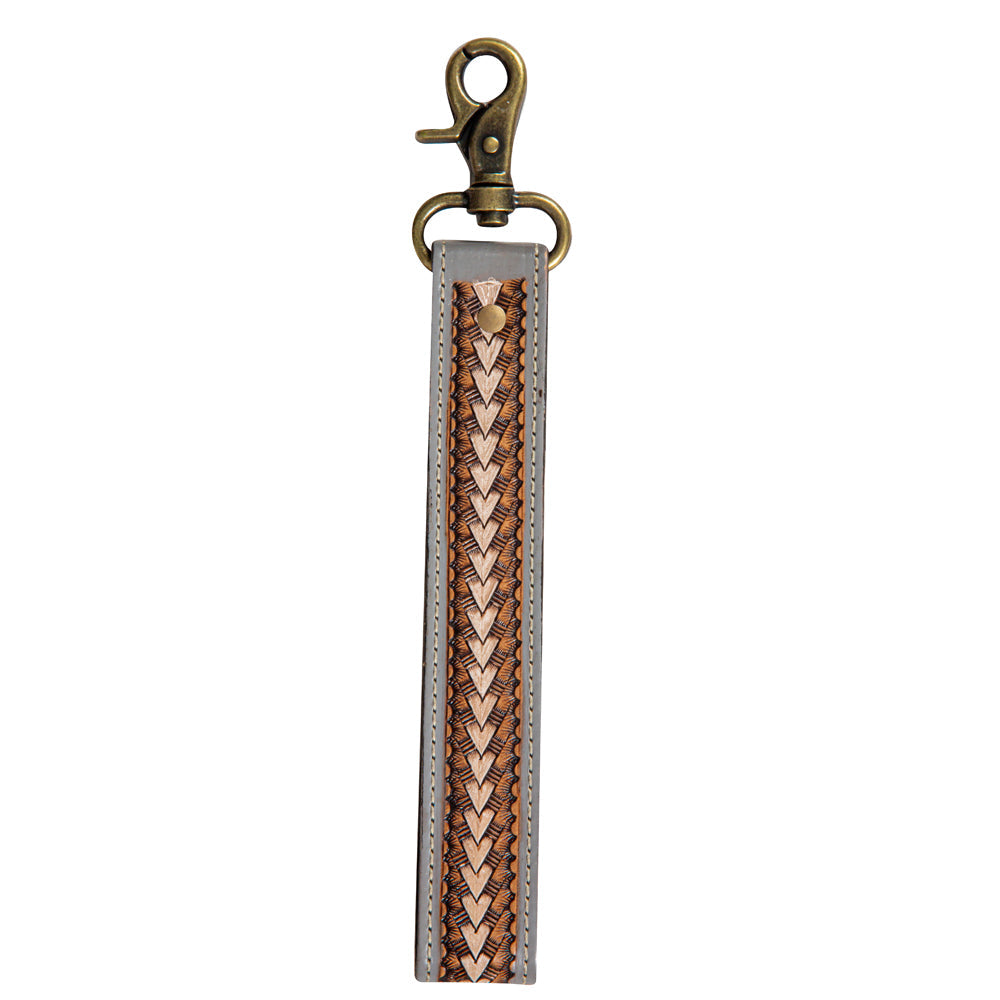 Diamond Shine Hand-Tooled Strap Key Fob