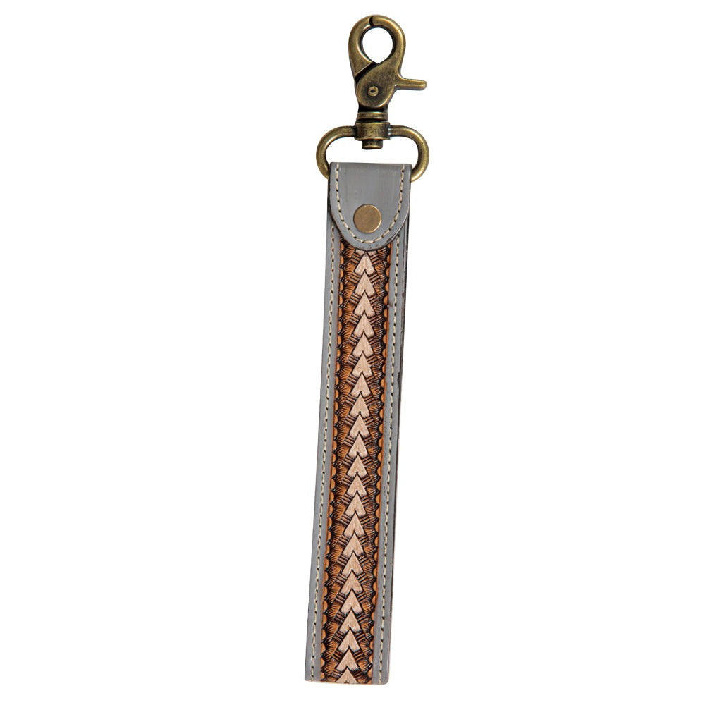 Diamond Shine Hand-Tooled Strap Key Fob