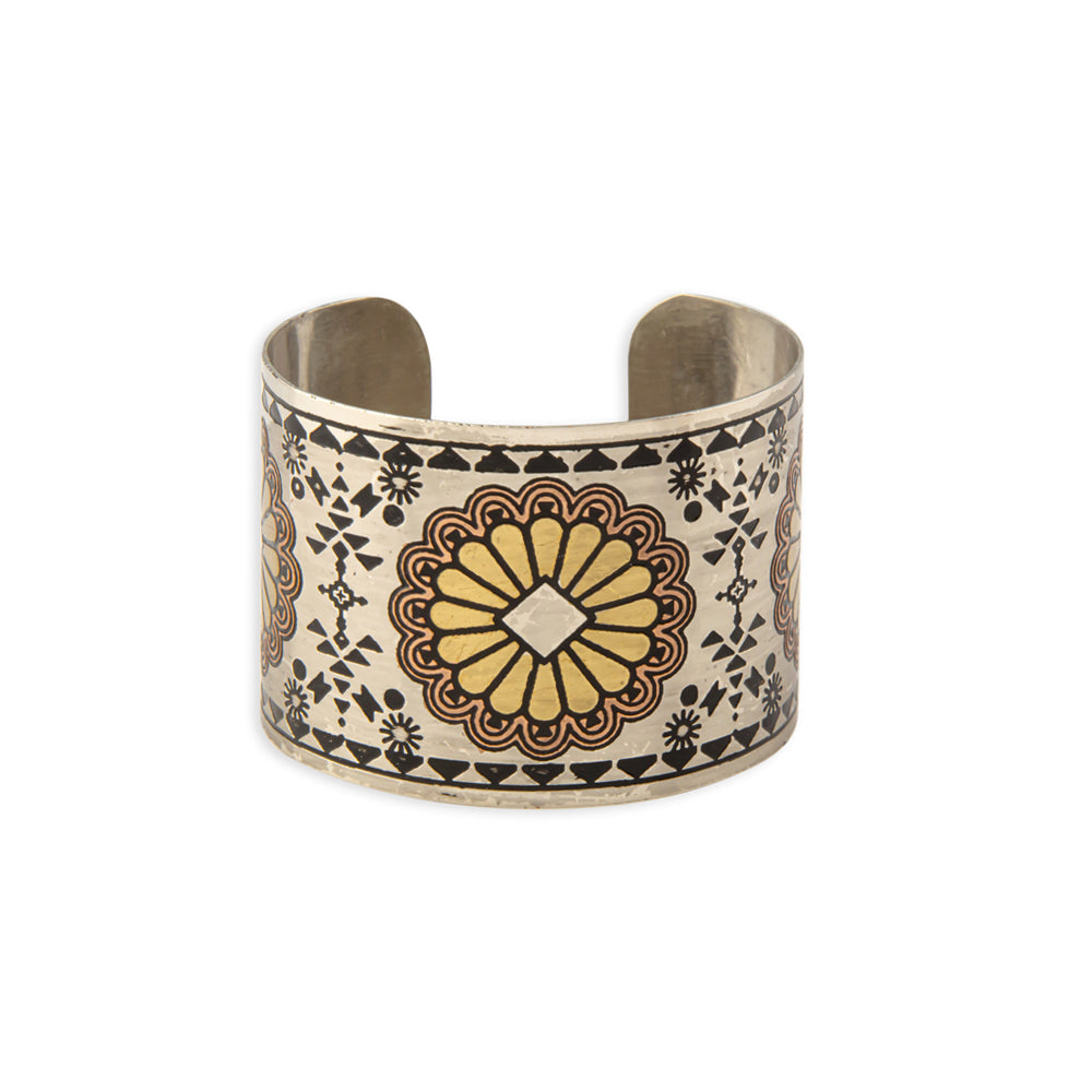 Mesa Sun Etched Metal Cuff Bracelet