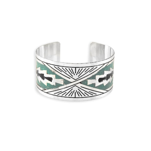 Day Rise Etched Metal Cuff Bracelet