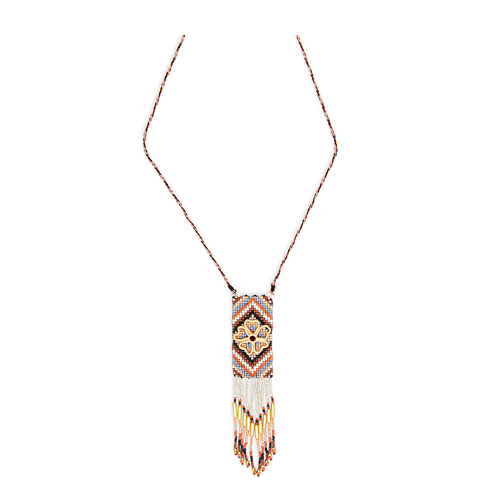 History of Min Beaded Tribal Inspired Necklace