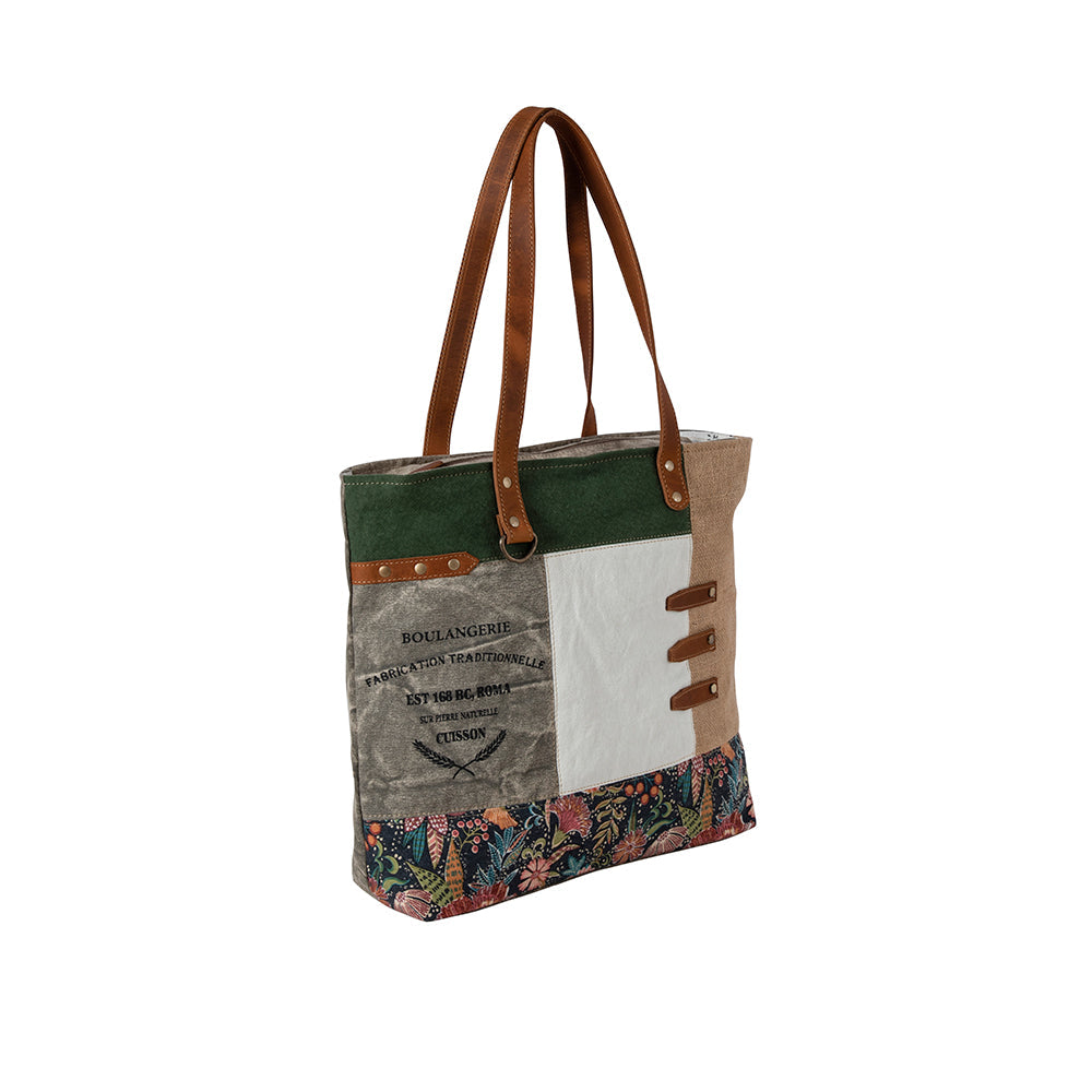 Boulangerie Floral Trim Tote Bag