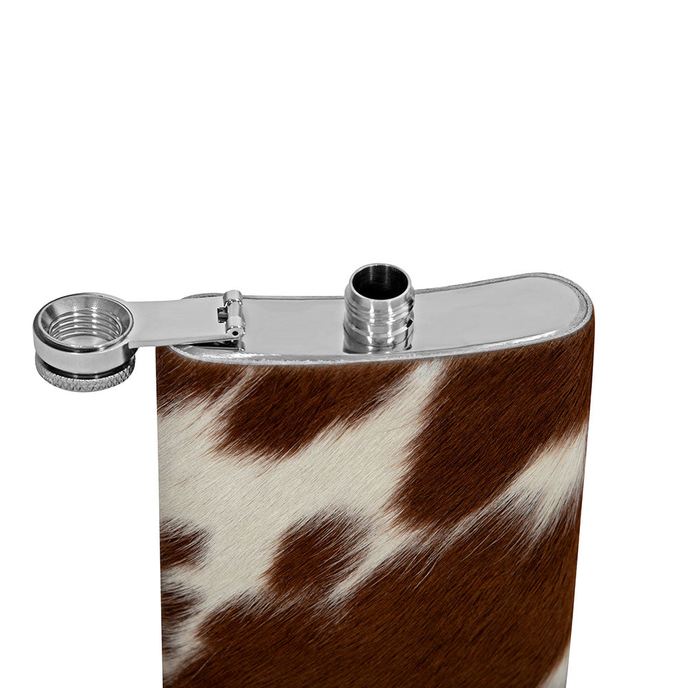 Mountain Trail Flask in Caramel Hair-on Hide