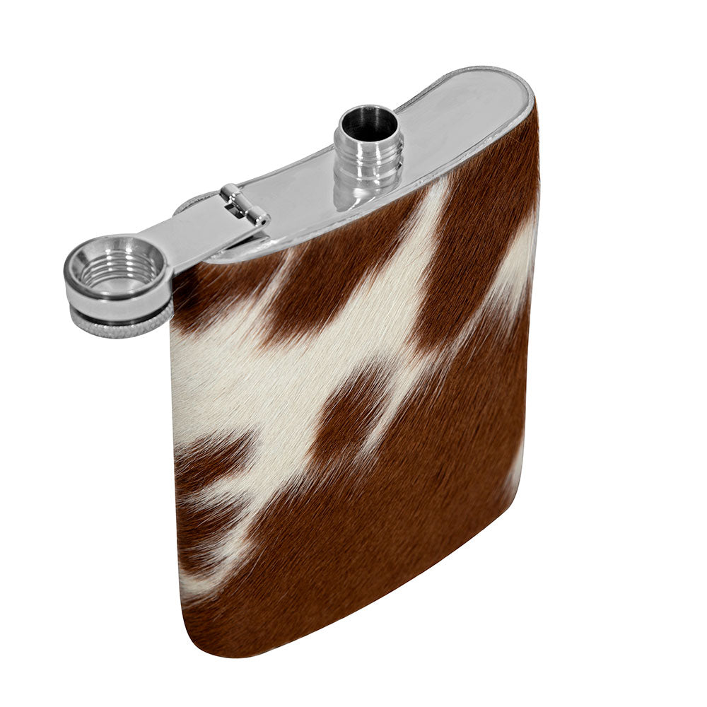 Mountain Trail Flask in Caramel Hair-on Hide