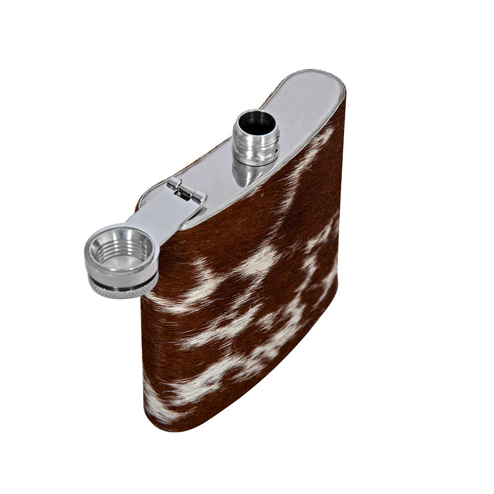 Mountain Trail Flask in Caramel Hair-on Hide