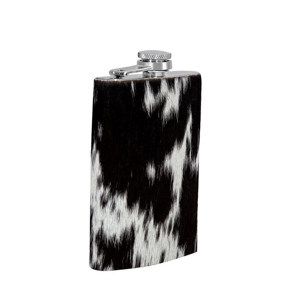 Mountain Trail Flask in Dark Hair-on Hide