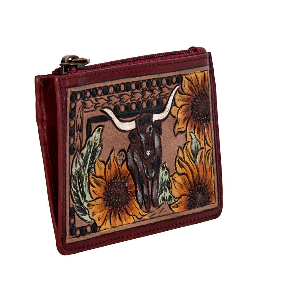 Where Longhorns Graze Hand-tooled Card Holder