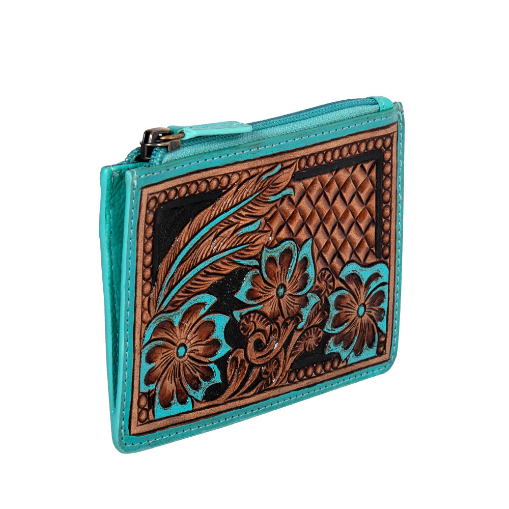 Prairie Morn Blooming Hand-tooled Card Holder