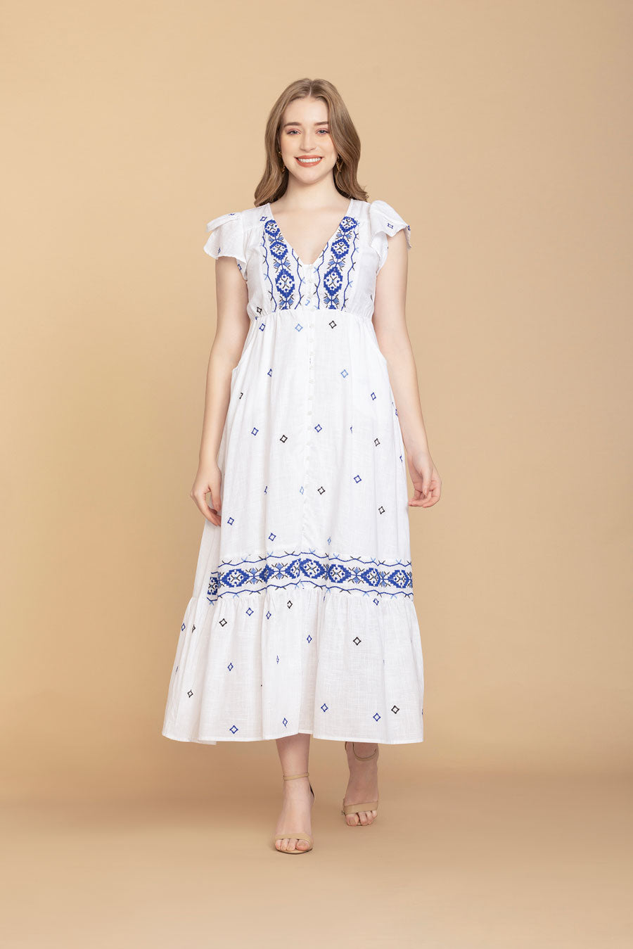 Lillith Cotton Embroidered Dress