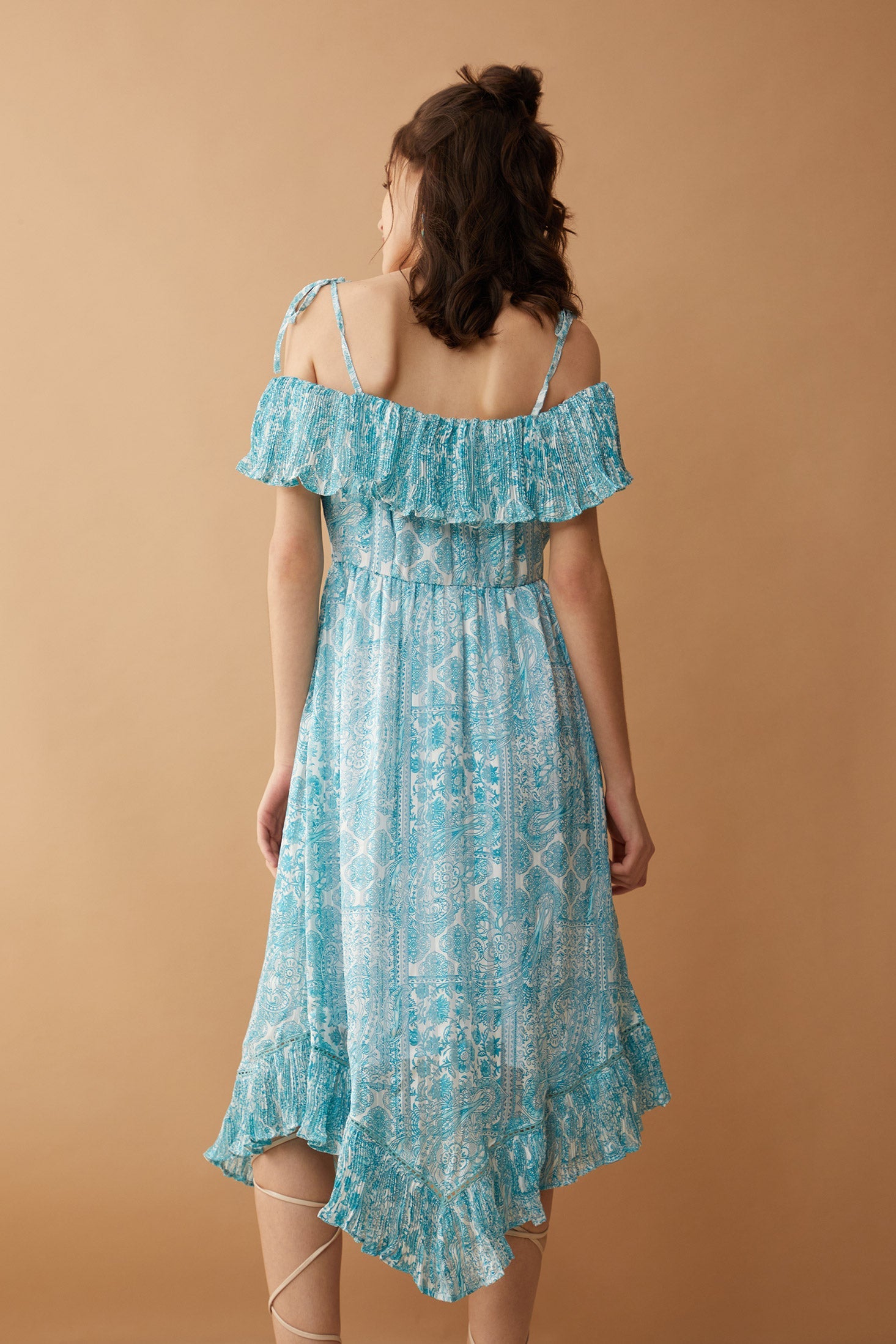 Blue Marlina Off-Shoulder Dress