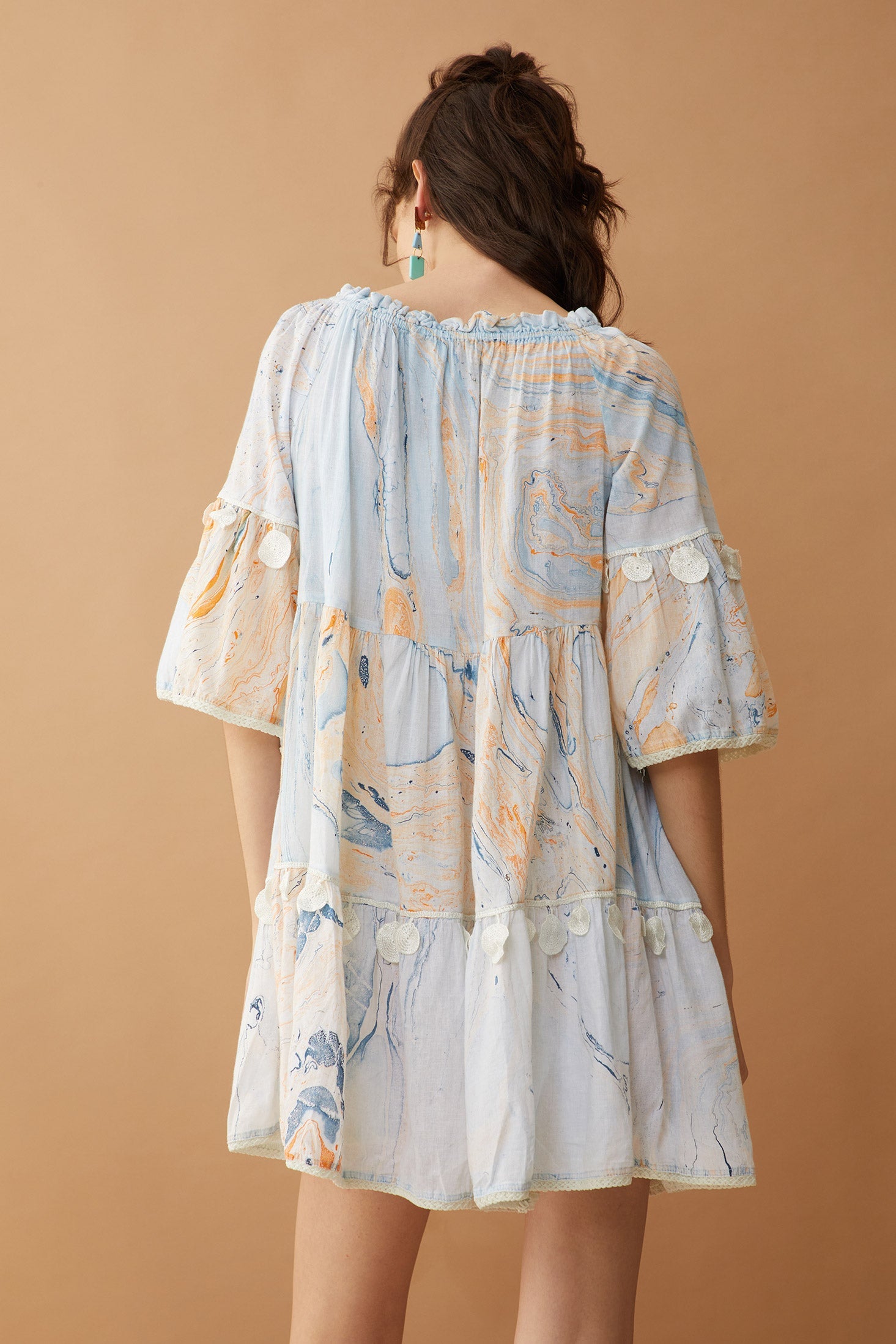 Sansa Marble Off-Shoulder Dress