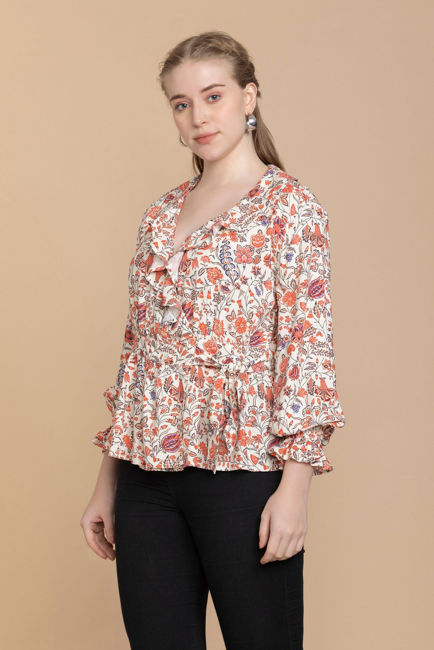 Bohera  Priscilla Wrap-Style Floral Top