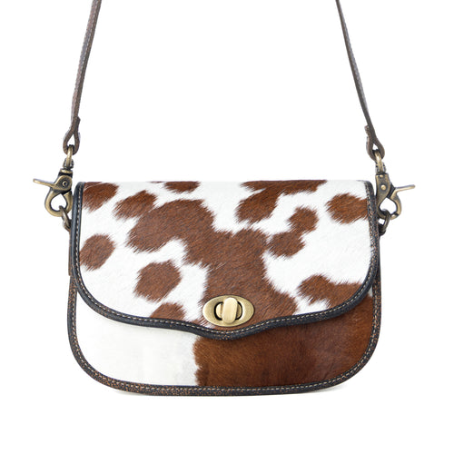 Angus Ridge Leather & Hairon Bag in Light Hair-on Hide