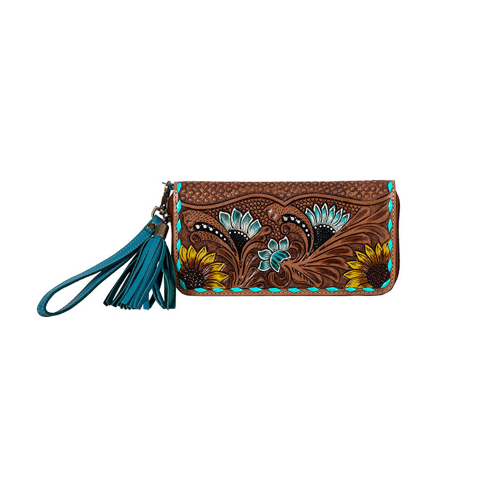 Sunflower Sunrise Hand-Tooled Wallet