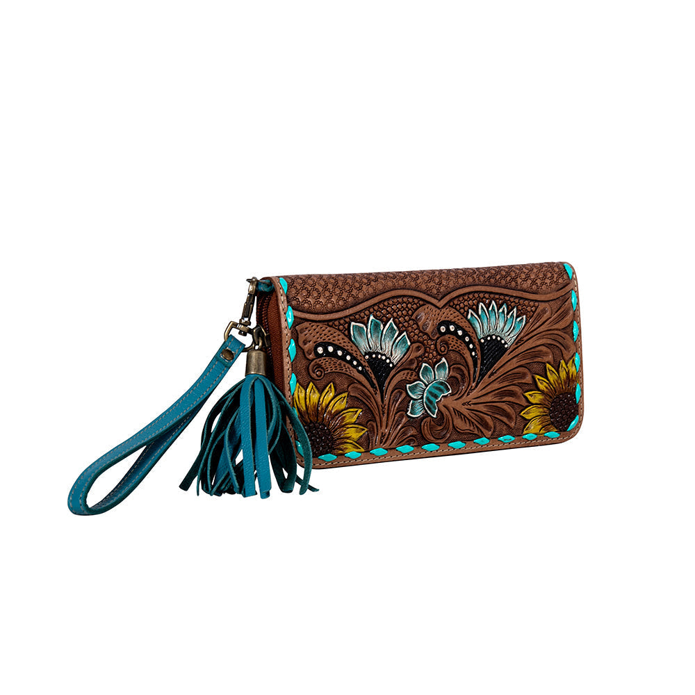 Sunflower Sunrise Hand-Tooled Wallet