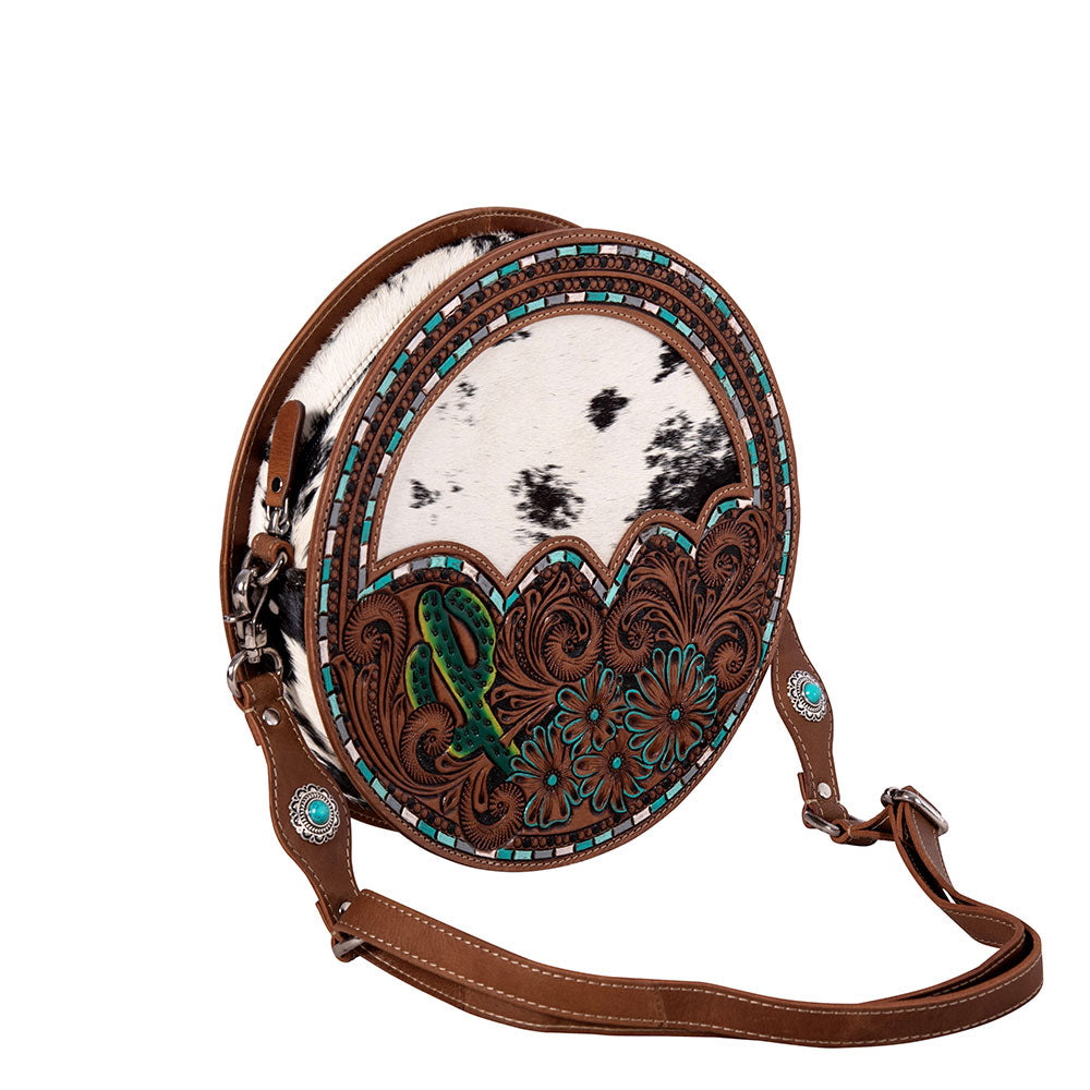 Prairie Dreams Hand-Tooled Round Bag