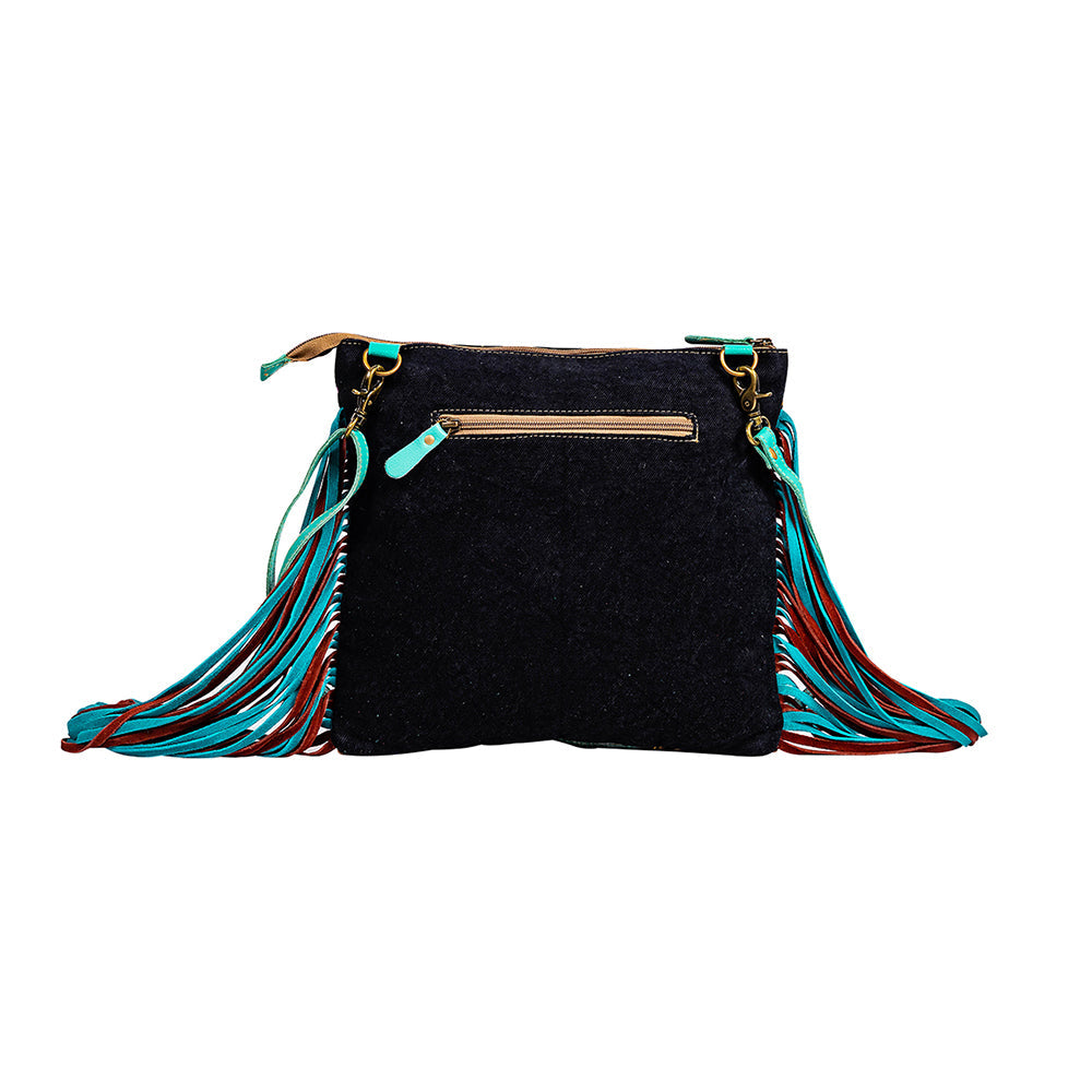 Galaxy Fire Fringed Hand-Tooled Bag