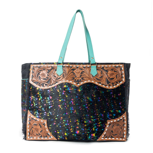 Galaxy Fire Weekender Hand-Tooled Bag