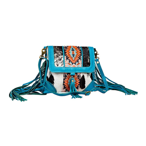 Tonga Ridge Canvas & Hairon Bag In Blue